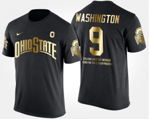 Gold Limited #9 Adolphus Washington OSU T-Shirt Black Short Sleeve With Message For Men's 630876-248