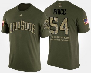 Camo #54 Military Men Short Sleeve With Message Billy Price OSU T-Shirt 722810-204