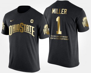 Braxton Miller OSU T-Shirt Short Sleeve With Message For Men #5 Black Gold Limited 300652-885