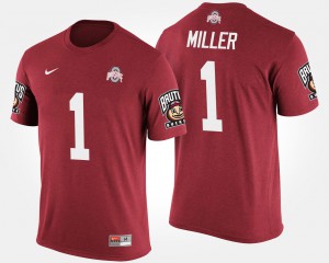 Big Ten Conference Cotton Bowl Bowl Game Scarlet Men's #1 Braxton Miller OSU T-Shirt 805511-367