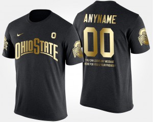 Short Sleeve With Message Gold Limited Black #00 Men OSU Customized T-Shirt 111228-400