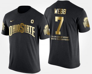 #7 Gold Limited Damon Webb OSU T-Shirt Black Short Sleeve With Message Men 293434-629