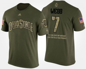 #7 Damon Webb OSU T-Shirt Camo Military Men's Short Sleeve With Message 344834-347
