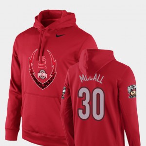 #30 Demario McCall OSU Hoodie Icon Circuit For Men's Football Performance Scarlet 204757-619