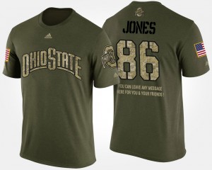 Camo #86 Short Sleeve With Message Dre'Mont Jones OSU T-Shirt Military For Men 895170-884