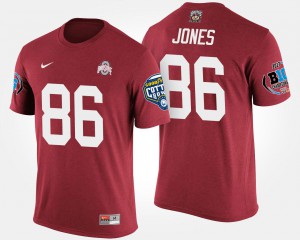 #86 Men Dre'Mont Jones OSU T-Shirt Scarlet Big Ten Conference Cotton Bowl Bowl Game 489956-956
