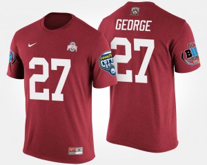 Men Big Ten Conference Cotton Bowl Bowl Game #27 Scarlet Eddie George OSU T-Shirt 726502-659