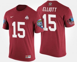 For Men Big Ten Conference Cotton Bowl Scarlet #15 Ezekiel Elliott OSU T-Shirt Bowl Game 286560-875