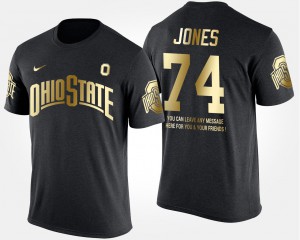 Mens Short Sleeve With Message Black Gold Limited #74 Jamarco Jones OSU T-Shirt 914852-431