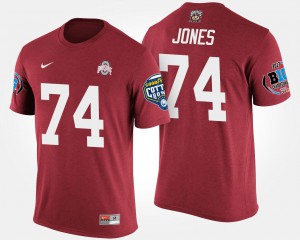 For Men Big Ten Conference Cotton Bowl Bowl Game #74 Jamarco Jones OSU T-Shirt Scarlet 905116-749