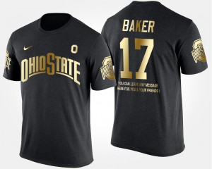 Short Sleeve With Message Jerome Baker OSU T-Shirt Men's #17 Gold Limited Black 445179-556