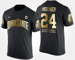 Black Malik Hooker OSU T-Shirt #24 Men's Gold Limited Short Sleeve With Message 629385-758