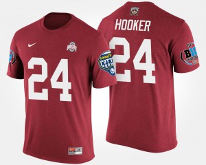 Bowl Game Malik Hooker OSU T-Shirt #24 Men Scarlet Big Ten Conference Cotton Bowl 453626-452