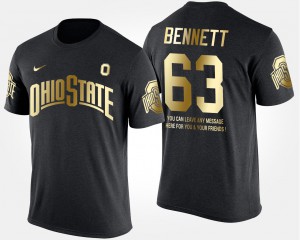 Michael Bennett OSU T-Shirt Short Sleeve With Message Men #63 Gold Limited Black 170269-926
