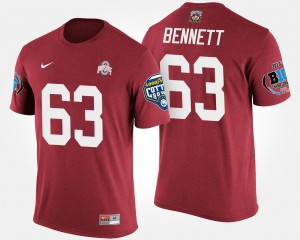 Mens #63 Bowl Game Big Ten Conference Cotton Bowl Michael Bennett OSU T-Shirt Scarlet 140492-412