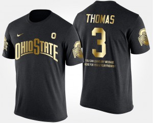 Men Black Gold Limited #3 Michael Thomas OSU T-Shirt Short Sleeve With Message 513223-967