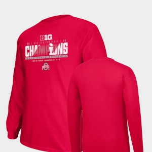 Scarlet 2018 Big Ten Football Champions For Men Locker Room Long Sleeve Big & Tall OSU T-Shirt 960510-345