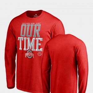 For Men's Counter Long Sleeve 2019 Rose Bowl Bound OSU T-Shirt Scarlet 348354-999