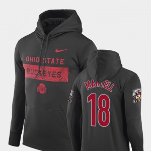 Sideline Seismic For Men's Tate Martell OSU Hoodie #18 Anthracite Football Performance 344431-492