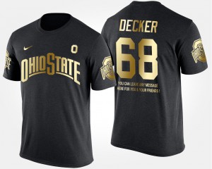 Gold Limited #68 Black Short Sleeve With Message Taylor Decker OSU T-Shirt For Men's 256015-598