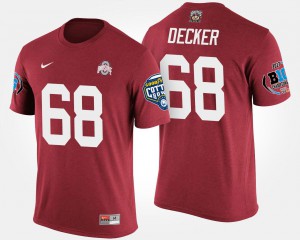 For Men #68 Taylor Decker OSU T-Shirt Scarlet Big Ten Conference Cotton Bowl Bowl Game 550674-590