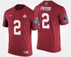 Terrelle Pryor OSU T-Shirt #2 Bowl Game Big Ten Conference Cotton Bowl Scarlet For Men's 967945-536