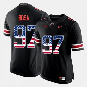 Nick Bosa OSU Jersey Men's Black #97 US Flag Fashion 360853-348