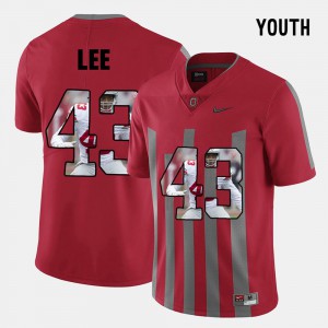 Youth(Kids) Darron Lee OSU Jersey Red #43 Pictorial Fashion 950593-176