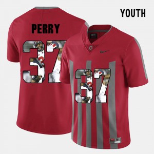 #37 Red Joshua Perry OSU Jersey Pictorial Fashion Youth(Kids) 816304-340