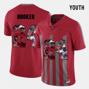 Kids Malik Hooker OSU Jersey Red Pictorial Fashion #24 698853-307