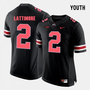 Black #2 Marshon Lattimore OSU Jersey College Football Youth(Kids) 119338-781