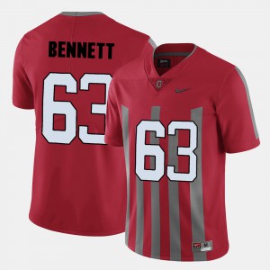 #63 Men College Football Michael Bennett OSU Jersey Red 647912-742