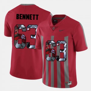 Pictorial Fashion For Men's #63 Red Michael Bennett OSU Jersey 779591-148