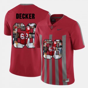 Red Men's Taylor Decker OSU Jersey #68 Pictorial Fashion 592198-721