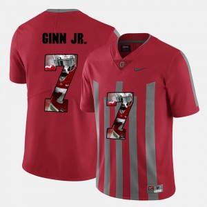 Ted Ginn Jr. OSU Jersey Red #7 Men's Pictorial Fashion 369249-413
