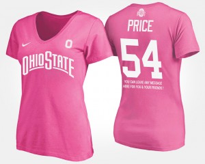 Billy Price OSU T-Shirt Pink #54 With Message Ladies 667253-868