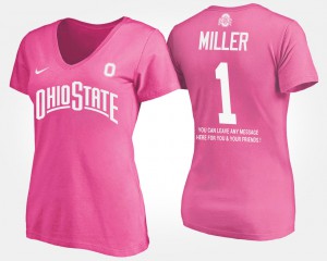 Braxton Miller OSU T-Shirt #5 Pink With Message Womens 357325-385