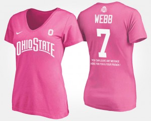 Pink #7 Damon Webb OSU T-Shirt With Message For Women 306497-223