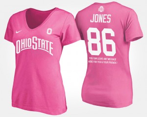 With Message Dre'Mont Jones OSU T-Shirt #86 Womens Pink 823824-293