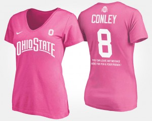 Gareon Conley OSU T-Shirt Womens With Message Pink #8 859980-209
