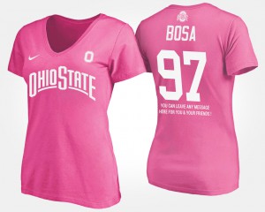 Women #97 Joey Bosa OSU T-Shirt With Message Pink 802453-357