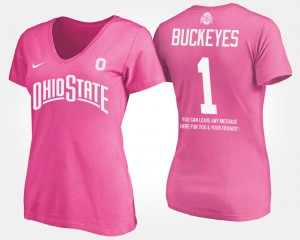 No.1 Short Sleeve With Message #1 Pink OSU T-Shirt Ladies 757518-555