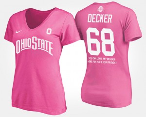 Pink For Women With Message #68 Taylor Decker OSU T-Shirt 381097-898