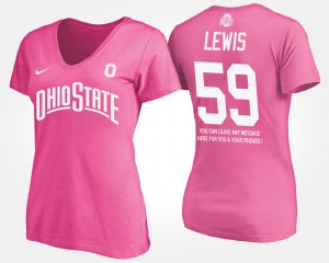 Tyquan Lewis OSU T-Shirt Pink For Women's #59 With Message 367690-632