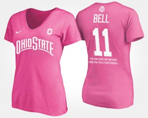 Vonn Bell OSU T-Shirt #11 Women's Pink With Message 854864-274
