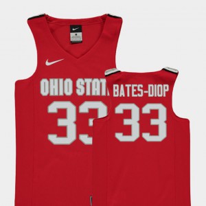 Red College Basketball Youth Keita Bates-Diop OSU Jersey #33 Replica 463544-683