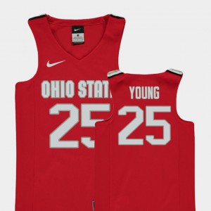 College Basketball Kyle Young OSU Jersey Red Replica Kids #25 335985-504